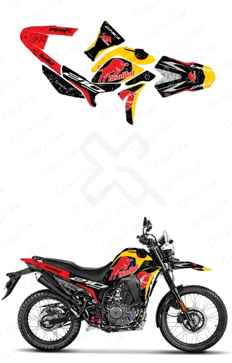 Dead Bull Edition Full Body Sticker Compatible with Xpulse 210 | Made in Premium Matte Vinyl with FPF (Fade Protection Film), Waterproof, Precut Sticker, Pack of 1